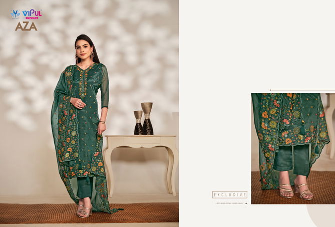 Aza By Vipul Soft Organza Designer Salwar Kameez Wholesale Shop In Surat
